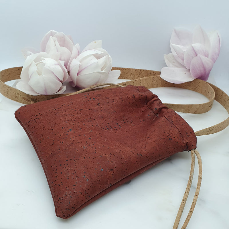Mini sac en tissu de liège brique et naturel | Wild Gaze